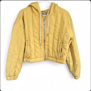 Urban Outfitters butter Yellow Quilted Hoodie size small